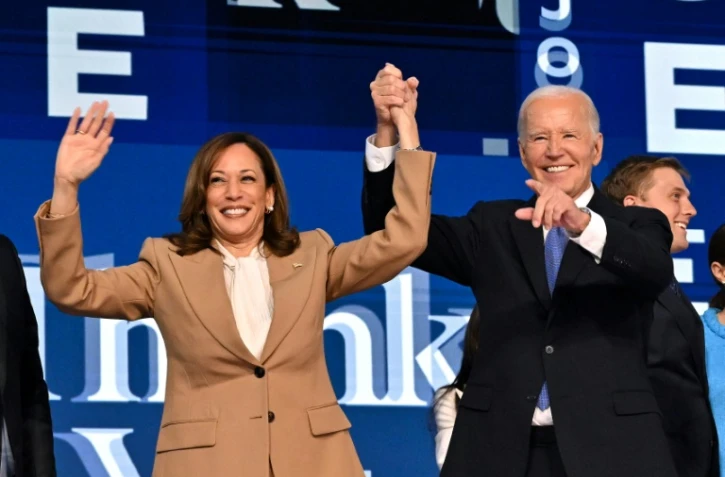 Joe Biden et Kamala Harris au premier jour de la convention démocrate à Chicago, le 19 août 2024