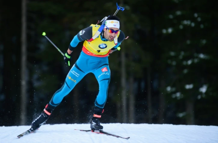 Le biathlète français Martin Fourcade lors du 12,5 km sprint de Pokljuka (Slovénie), le 10 décembre 2016
