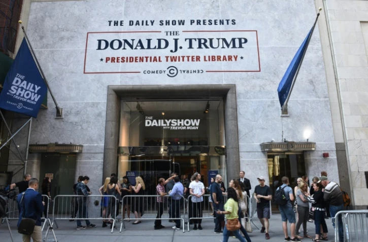 Une exposion consacrée aux tweets du président américain Donald Trump, le 15 juin 2017 à New York