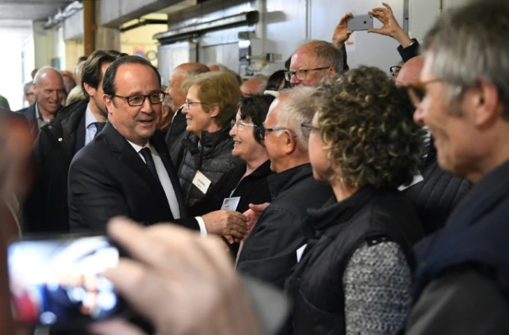 François Hollande lors d'un déplacement à Laval (Mayenne), le 25 avril 2017