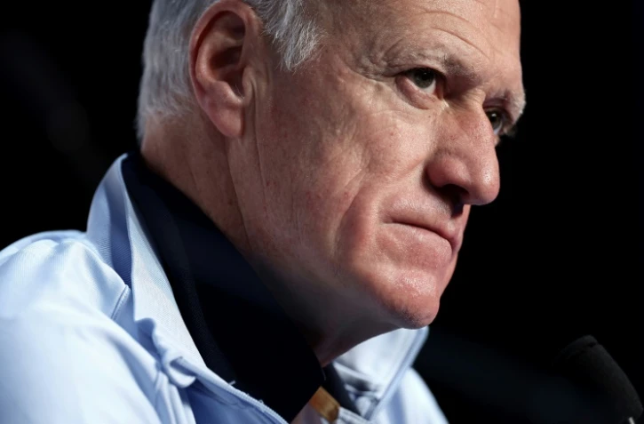 Le sélectionneur des Bleus Didier Deschamps à Clairefontaine-en-Yvelines le 13 novembre 2024 à la veille du match contre Israël au Stade de France