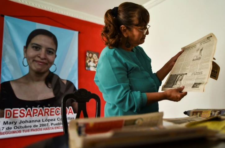 Judith Casallas, mère de Mary Johana Lopez Casallas, portée disparue depuis 2007 à Cali, en Colombie, le 29 mai 2018