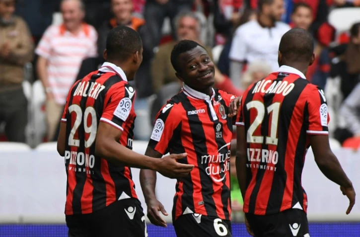 Le milieu de Nice Jean-Michel Seri (c) auteur d'un doublé contre Nancy à l'Allianz Riviera, le 15 avril 2017