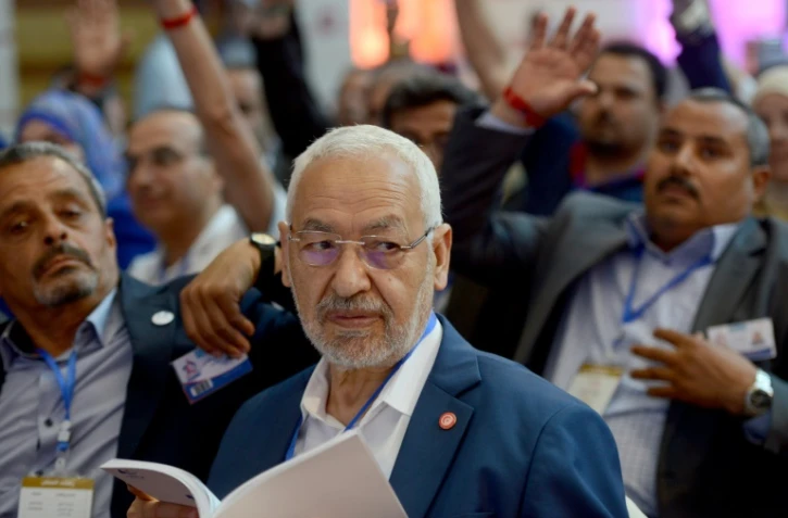 Le président du mouvement islamiste tunisien Ennahda, Rached Ghannouchi, lors du congrès du parti le 22 mai 2016 à Hammamet