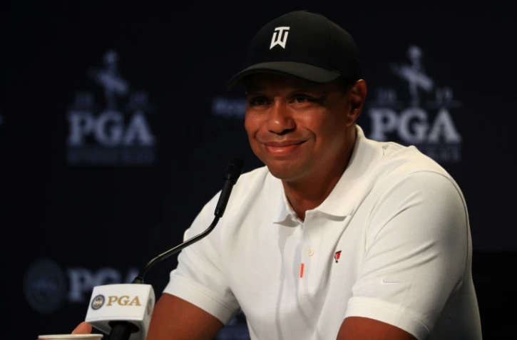 Le golfeur américain Tiger Woods en conférence de presse à New York le 14 mai 2019