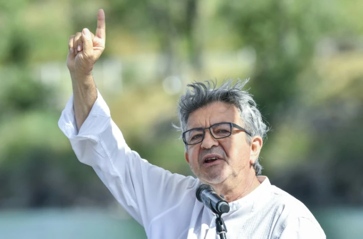 Jean-Luc Mélenchon aux "Amphis d'été" de La France insoumise le 23 août 2020, à Châteauneuf-sur-Isère (Drôme)