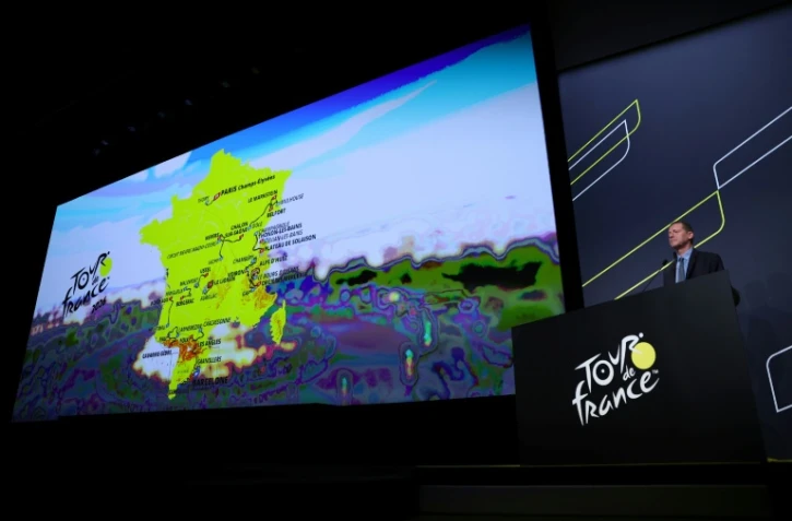 Le directeur du Tour de France Christian Prudhomme présente le parcours de l'édition 2026, le 23 octobre 2025 à Paris