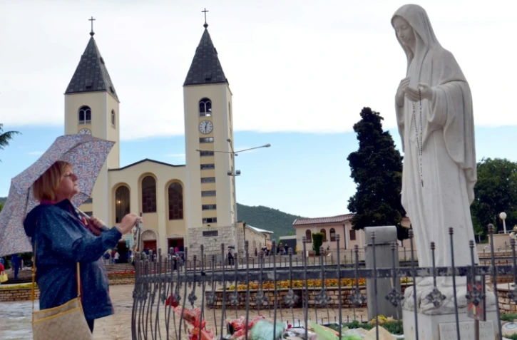 La statue de la Vierge Marie à Medjugorje, au sud de la Bosnie, le 15 mai 2017