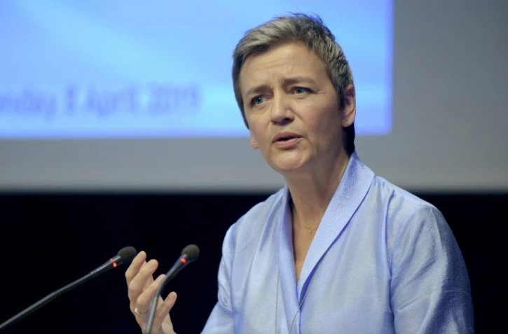 La Commissaire à la Concurrence Margrethe Vestager à Paris le 8 avril 2019
