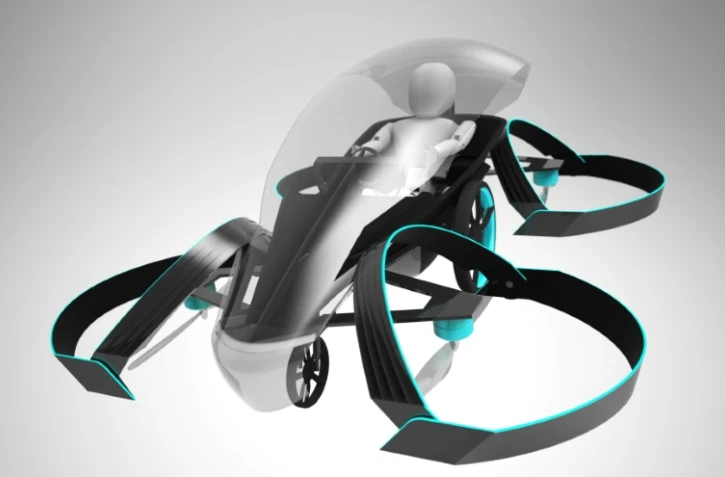 Une reproduction numérique d'un prototype de voiture volante, "SkyDrive", qui sera l'un des sujets de conversation au grand salon de l'électronique grand public à Las Vegas