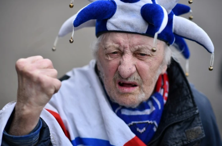 Un fan du Leicester City avant le match face à Swansea, le 24 avril 2016 au King Power Stadium