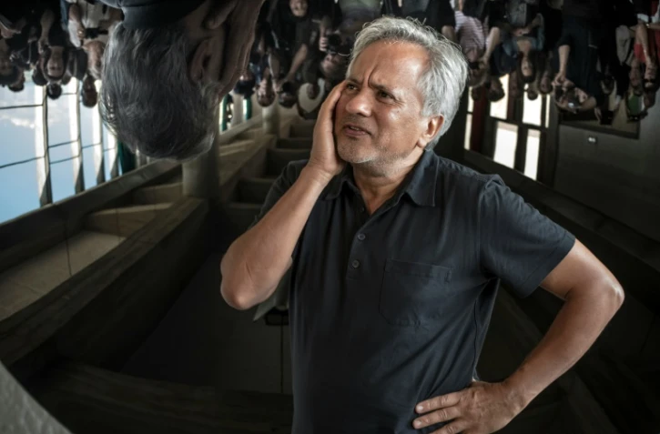 Le sculpteur britannique Anish Kapoor, le 10 septembre 2015 Ă Eveux en france