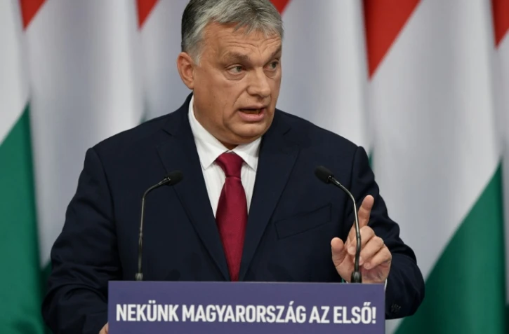 Le Premier ministre hongrois Viktor Orban, lors de son discours annuel sur l'état de la nation, à Budapest le 16 février 2020