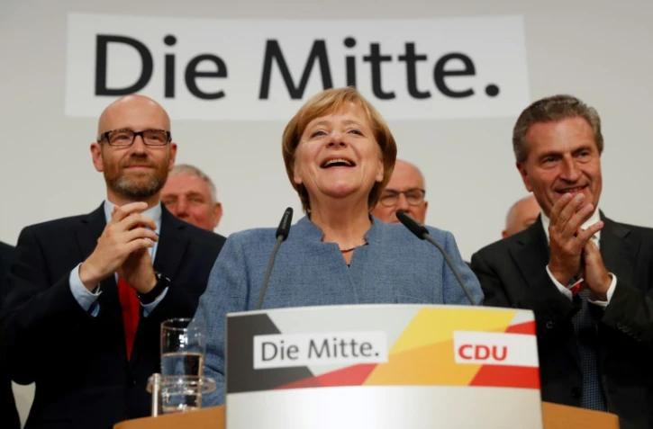 Angela Merkel, après sa victoire aux législatives, le 24 septembre 2017 à Berlin