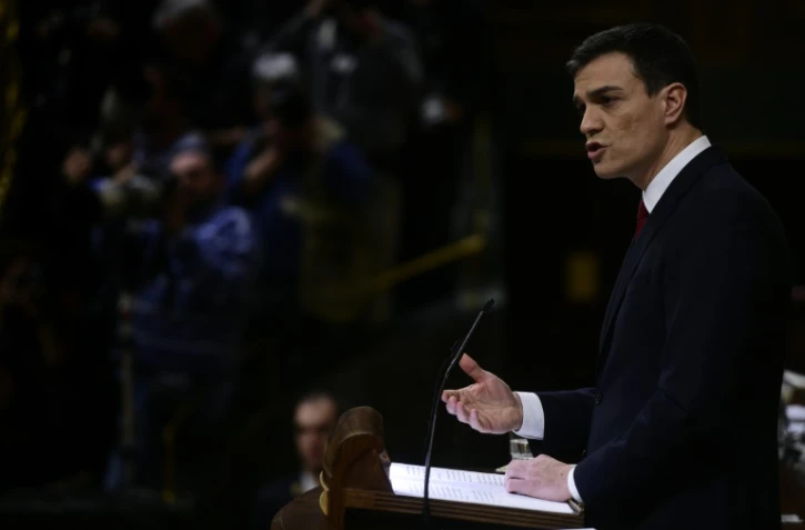 Le socialiste espagnol Pedro Sanchez au Parlement, le 1er mars 2016