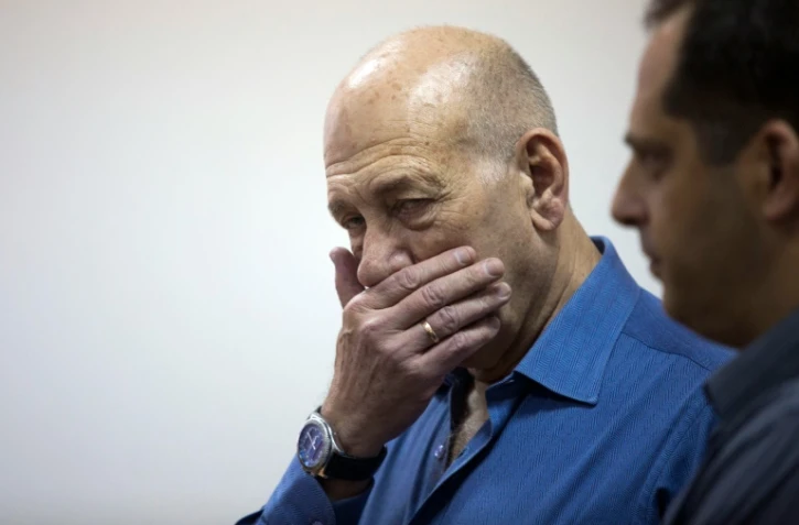 L'ancien Premier ministre israélien Ehud Olmert lors de son procès le 25 mai 2015 à Jérusalem