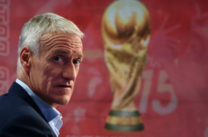Le sélectionneur de l'équipe de France Didier Deschamps avant l'annonce de la liste des 23 bleus pour le Mondial-2018, le 17 mai 2018 à Boulogne-Billancourt 