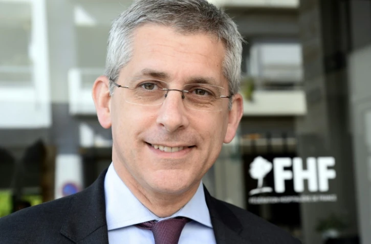 Le président de la Fédération hospitalière de France (FHF, hôpitaux publics), Frederic Valletoux, le 10 avril 2014 à Paris