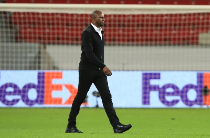 Patrick Vieira après la défaite de Nice sur la pelouse du Bayer Leverkusen en Ligue Europa le 22 octobre 2020