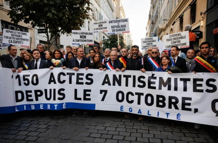 Une manifestation contre l'antisémitisme à Marseille, le 12 novembre 2023