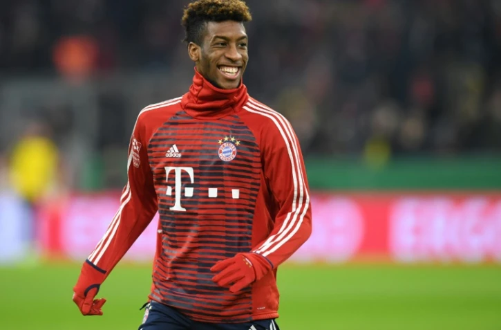Le défenseur du Bayern Kingsley Coman avant le coup d'envoi du match face à Dortmund en Coupe d'Allemagne, le 20 décembre 2017 à Munich