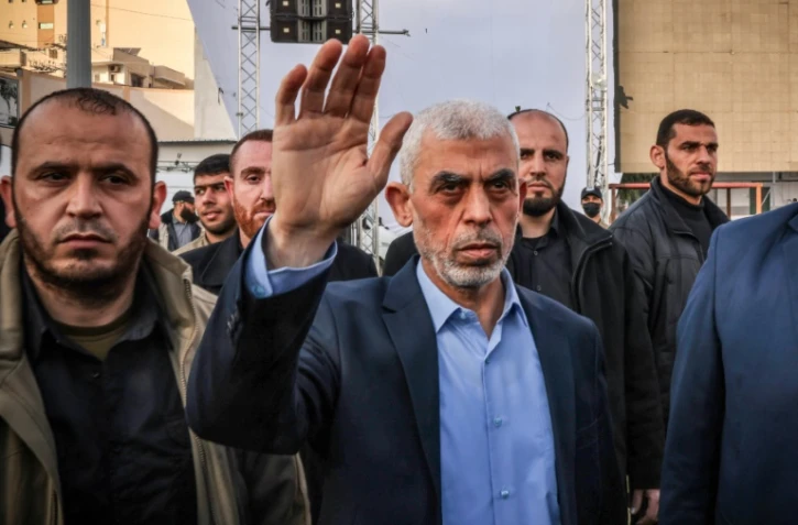 Yahya Sinouar, chef du Hamas Ă gaza, dans la ville de Gaza, le 14 avril 2023