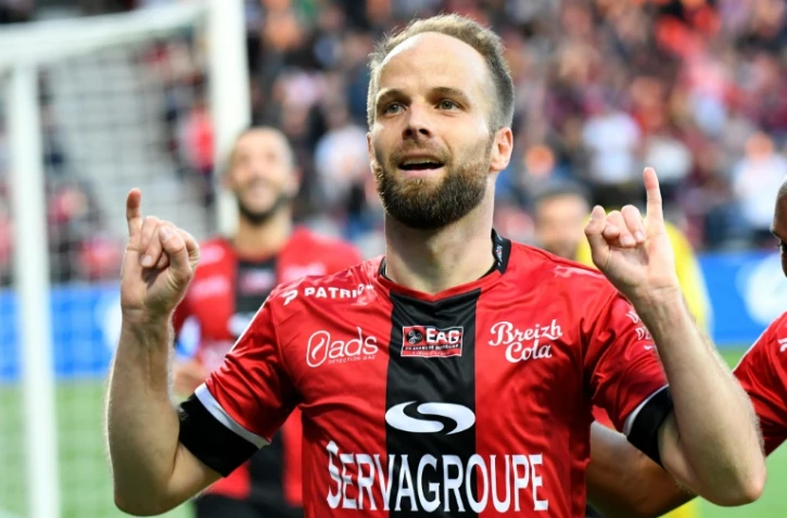 Le milieu de terrain de Guingamp buteur lors de la réception de Monaco le 21 avril 2018