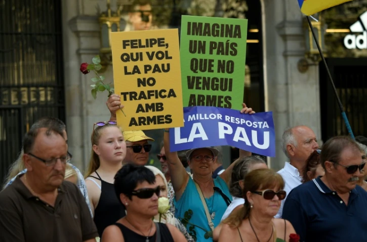 Manifestation de "rejet du terrorisme", le 26 août 2017, à Barcelone en réaction aux attentats qui ont fait 15 morts et au moins 126 blessés en Catalogne