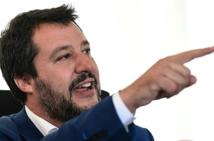 Matteo Salvini, leader de l'extrême droite italienne, vice-Premier ministre et ministre de l'Intérieur, le 7 mai 2019 à Milan