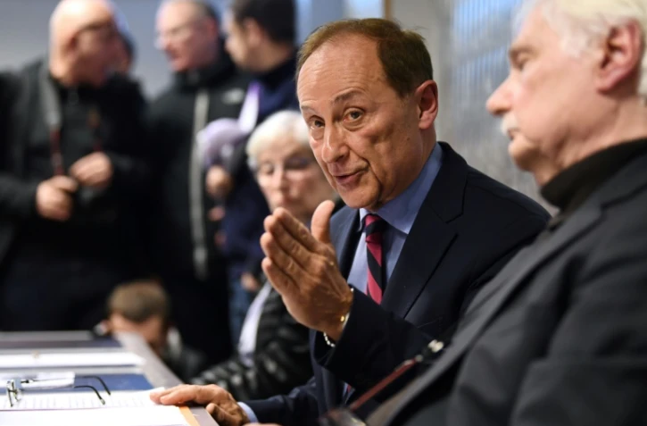 Le président de la Féderation française des Sports de glace, Didier Gailhaguet, en conférence de presse au siège de la Fédération à Paris, le 5 février 2020