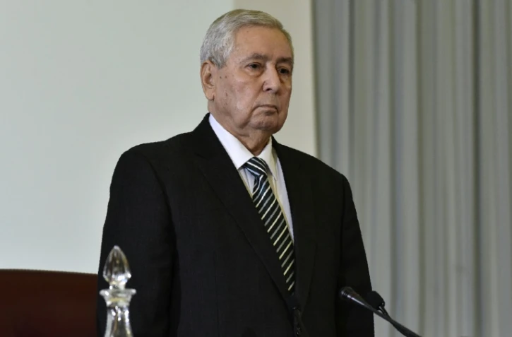 Le président du Conseil de la Nation (chambre haute), Abdelkader Bensalah, nommé président de la République par intérim lors d'une réunion du Parlement, le 9 avril 2019 à Alger