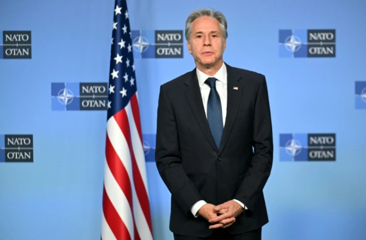 Le secrétaire d'Etat américain Antony Blinken s'exprime devant la presse au siège de l'Otan à Bruxelles le 13 novembre 2024 