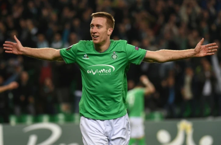 L'attaquant de Saint-Etienne Robert Beric lors d'un mach d'Europa League contre le Dnipro Dnipropetrovsk, le 5 novembre 2015 au stade Geoffroy Guichard