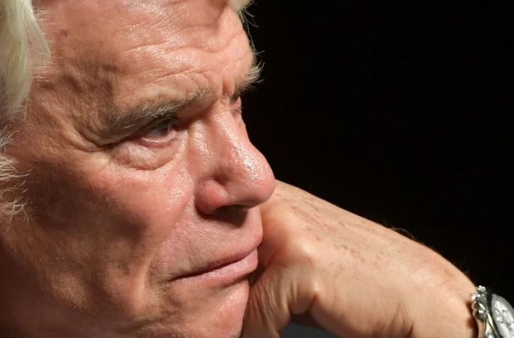 Bernard Tapie lors d'une conférence à Liège le 27 septembre 2018  