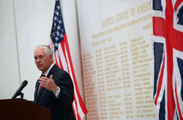 Le secrétaire d'Etat américain Rex Tillerson, le 14 septembre 2017 à Londres