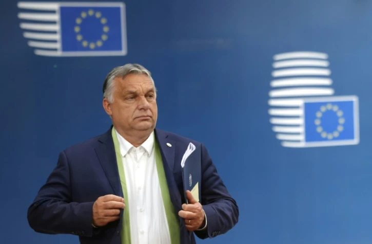 Le Premier ministre hongrois Viktor Orban après un conseil européen le 23 juin 2021 à Bruxelles