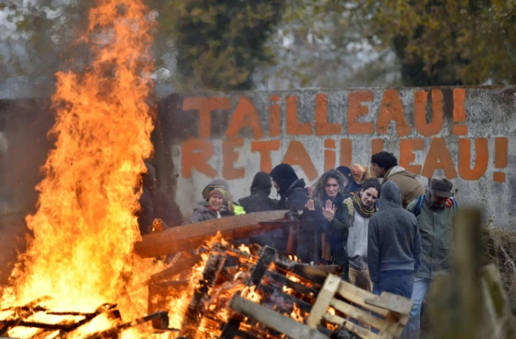 Les activistes de la ZAD de Notre-Dame-des-Landes le 2 décembre 2016