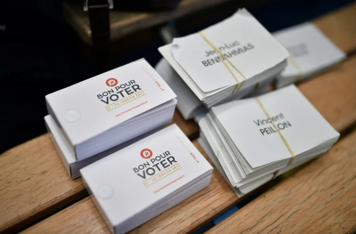 Bulletins de vote pour la primaire élargie organisée par le PS, à Nantes, le 22 janvier 2017