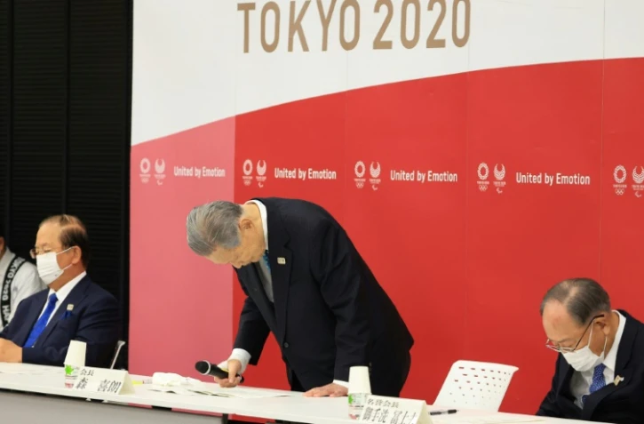 Le président du comité d'organisation de Tokyo 2020 Yoshiro Mori annonce sa démission le 12 février 2021 à Tokyo