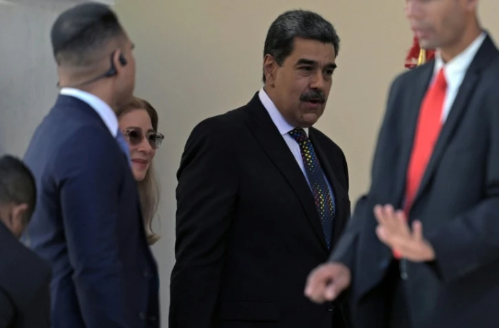 Le président vénézuélien Nicolas Maduro arrive à l'Assemblée nationale à Caracas le 10 janvier 2025 pour être investi pour un troisième mandat. 