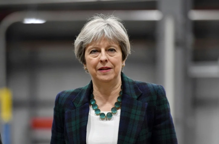 La Première ministre britannique Theresa May, à Chesterfield au Royaume-Uni, le 27 avril 2017