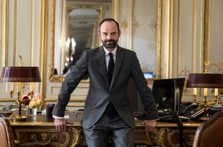 Le nouveau Premier ministre Edouard Philippe dans son bureau à Matignon, le 17 mai 2017 à Paris