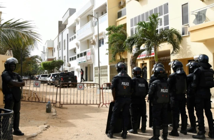 Les abords du domicile d'Ousmane Sonko, à Dakar le 17 juin 2022