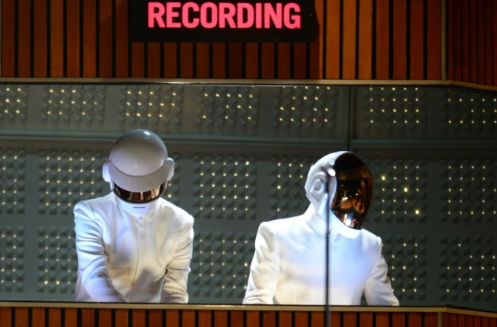 Daftr Punk sur la scène des Grammy Awards, le 26 janvier 2014 à Los Angeles