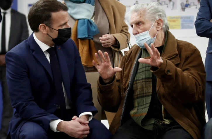 Emmanuel Macron au centre de vaccination de Bobigny (Seine-Saint-Denis), le 1er mars 2021