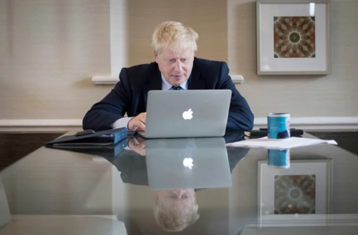 Le Premier ministre britannique Boris Johnson prépare son discours de clôture du congrès du parti conservateur à Manchester, le 1er octobre 2019 