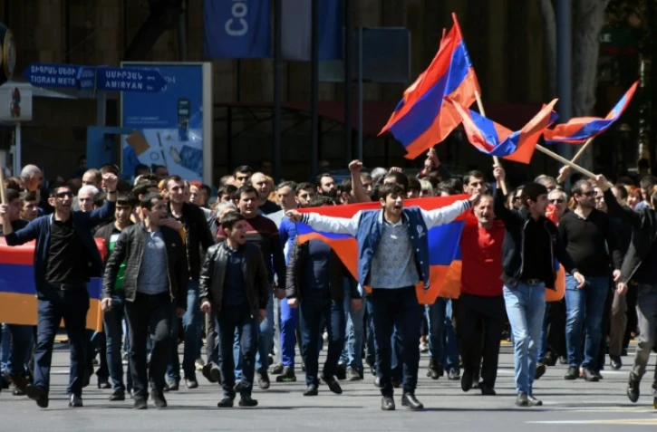 Manifestation de l'opposition à Erevan le 25 avril 2018