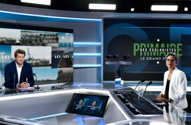 Yannick Jadot et Sandrine Rousseau sur le plateau de LCI le 22 septembre 2021