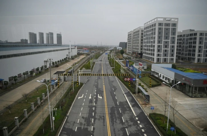 Une rue déserte de Wuhan, en Chine, le 2 mars 2020, pendant le confinement de la ville