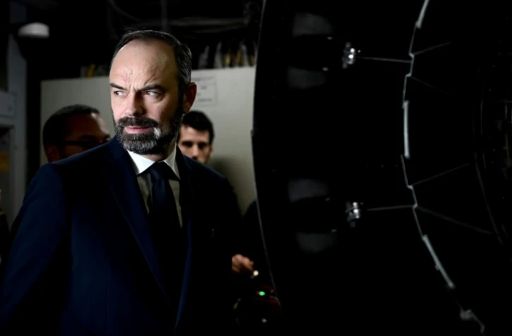 Edouard Philippe à bord du porte-avions Charles-de-Gaulle le 23 janvier 2020 à Hyères